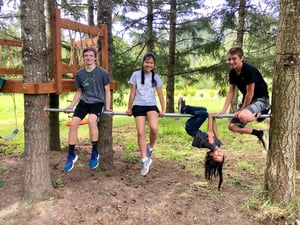 students taking a break from school work